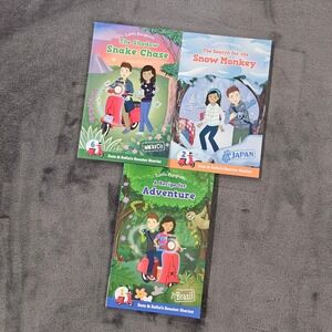 Little Passports Lot of 3 Sam & Sofia's Scooter Stories‎ Mexico Japan Brazil